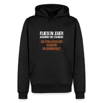 Tilers don't argue - Men’s Premium Organic Hoodie - black - Front - Nico (187cm)