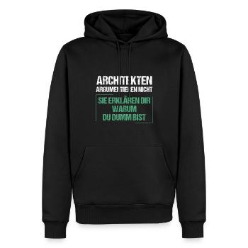 Architects don't argue - Men’s Premium Organic Hoodie - black - Front - Nico (187cm)