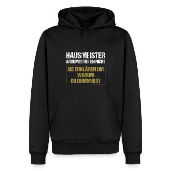 Caretakers don't argue - Men’s Premium Organic Hoodie - black - Front - Nico (187cm)
