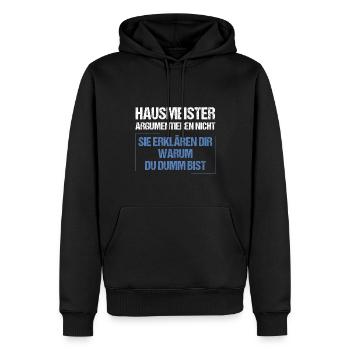 Caretakers don't argue - Men’s Premium Organic Hoodie - black - Front - Nico (187cm)