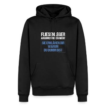 Tilers don't argue - Men’s Premium Organic Hoodie - black - Front - Nico (187cm)