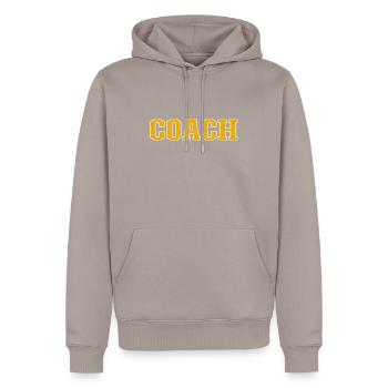 Entraîneur - Sweat à capuche Premium bio Homme - taupe - Devant - Nico (187cm)