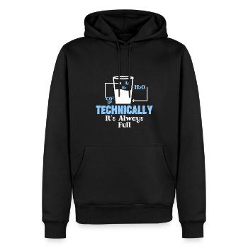 Technisch Gesehen Ist Es Immer Voll - - Männer Premium Bio Hoodie - Schwarz - Vorne - Nico (187cm)