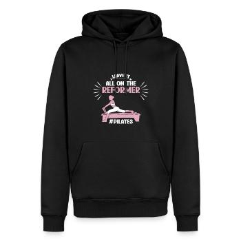 Leave It All On The Reformer Pilates Motiv - Männer Premium Bio Hoodie - Schwarz - Vorne - Nico (187cm)