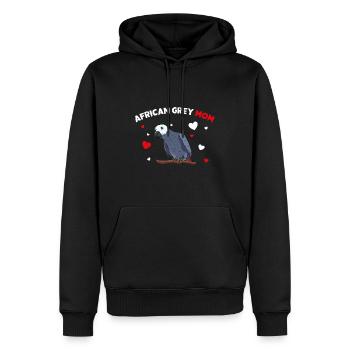 Perroquet gris africain Maman Amour Drôle Femmes - Sweat à capuche Premium bio Homme - noir - Devant - Nico (187cm)