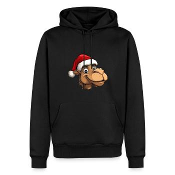 Kamel Weihnachtsmann - Männer Premium Bio Hoodie - Schwarz - Vorne - Nico (187cm)