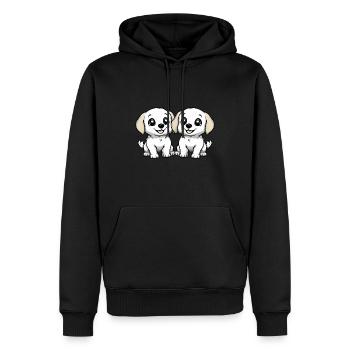 Labrador Hund Comic - Männer Premium Bio Hoodie - Schwarz - Vorne - Nico (187cm)