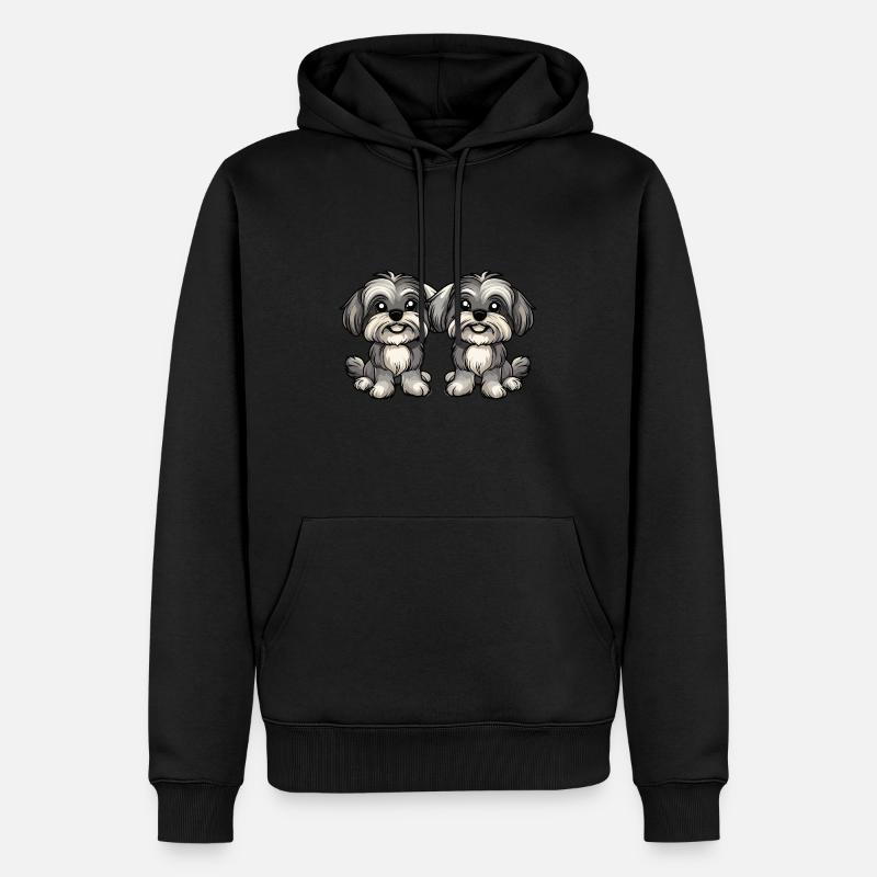 Havanese Hund Comic - Männer Premium Bio Hoodie - Schwarz