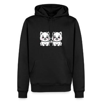 Samojede Hund Comic - Männer Premium Bio Hoodie - Schwarz - Vorne - Nico (187cm)