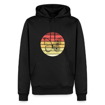 Papillon Retro Style Vintage - Sweat à capuche Premium bio Homme - noir - Devant - Nico (187cm)