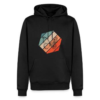 Papillon Retro Style Vintage - Sweat à capuche Premium bio Homme - noir - Devant - Nico (187cm)