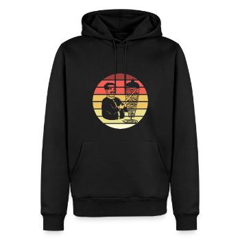 Doner Kebab Retro Style Vintage - Sweat à capuche Premium bio Homme - noir - Devant - Nico (187cm)