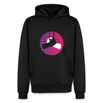 Poignée de main noir blanc Style rétro Vintage - Sweat à capuche Premium bio Homme - noir - Devant - Nico (187cm)