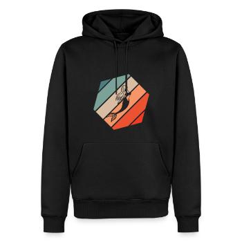 Sirène Retro Style Vintage - Sweat à capuche Premium bio Homme - noir - Devant - Nico (187cm)