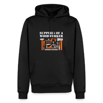 Fournitures de charpentier d’un menuisier menuisier - Sweat à capuche Premium bio Homme - noir - Devant - Nico (187cm)