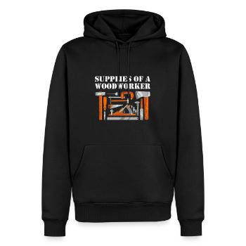 Fournitures de charpentier d’un menuisier menuisier - Sweat à capuche Premium bio Homme - noir - Devant - Nico (187cm)
