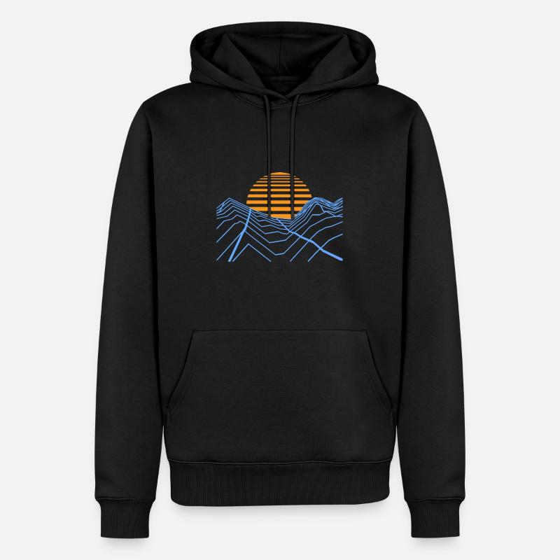 Retrowave Synthwave 80s Design - Männer Premium Bio Hoodie - Schwarz