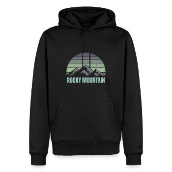 Rocky Mountain - Männer Premium Bio Hoodie - Schwarz - Vorne - Nico (187cm)