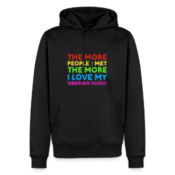More People I Met More I Love Siberian Husky - Männer Premium Bio Hoodie - Schwarz - Vorne - Nico (187cm)