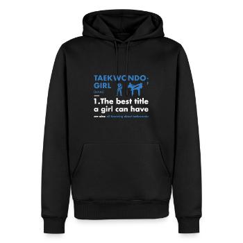 Sport Girl Définition Taekwondo - Sweat à capuche Premium bio Homme - noir - Devant - Nico (187cm)