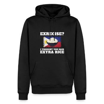 Excercise Ich Dachte, Sie Sagten Extra Reis - Männer Premium Bio Hoodie - Schwarz - Vorne - Nico (187cm)