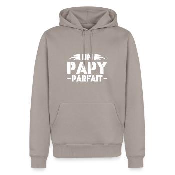 Un papy parfait - Sweat à capuche Premium bio Homme - taupe - Devant - Nico (187cm)