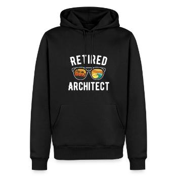 Beachy eyewear for retired architects - Men’s Premium Organic Hoodie - black - Front - Nico (187cm)