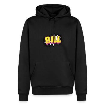 Bill Benutzerdefinierter Name Comic-Stil Pop-Art, Bill - Männer Premium Bio Hoodie - Schwarz - Vorne - Nico (187cm)