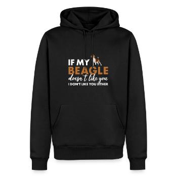 Si mon beagle ne t’aime pas - Sweat à capuche Premium bio Homme - noir - Devant - Nico (187cm)