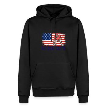 Saison de football le jour du match pour Patriot avec le drapeau des États-Unis - Sweat à capuche Premium bio Homme - noir - Devant - Nico (187cm)