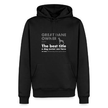 Définition du propriétaire du dogue allemand - Sweat à capuche Premium bio Homme - noir - Devant - Nico (187cm)