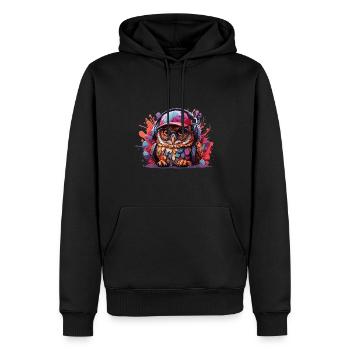 eule Tier Kunst I cooles niedliches eule - Männer Premium Bio Hoodie - Schwarz - Vorne - Nico (187cm)