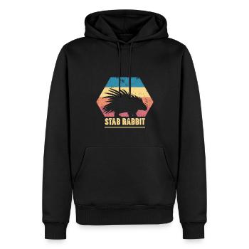 Stab Kaninchen Stachelschwein Wildlife - Männer Premium Bio Hoodie - Schwarz - Vorne - Nico (187cm)