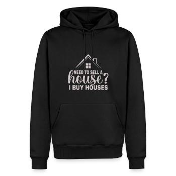 Avez-vous besoin d’une maison à vendre que j’achète - Sweat à capuche Premium bio Homme - noir - Devant - Nico (187cm)