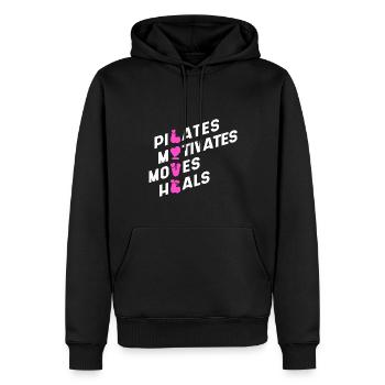 Pilates Motiviert Bewegt Heilt - Männer Premium Bio Hoodie - Schwarz - Vorne - Nico (187cm)