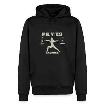 Pilates Balance Wein Und Kaffee Motiv - Männer Premium Bio Hoodie - Schwarz - Vorne - Nico (187cm)