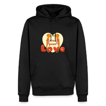 Seahorse in Love - Men’s Premium Organic Hoodie - black - Front - Nico (187cm)