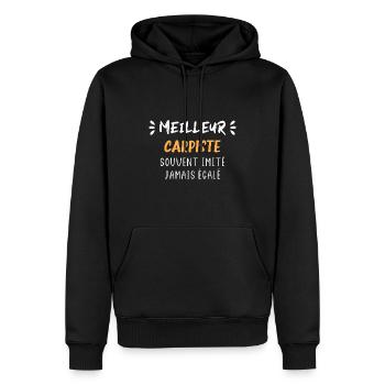 Souvent imité jamais égalé meilleur carpiste - Sweat à capuche Premium bio Homme - noir - Devant - Nico (187cm)