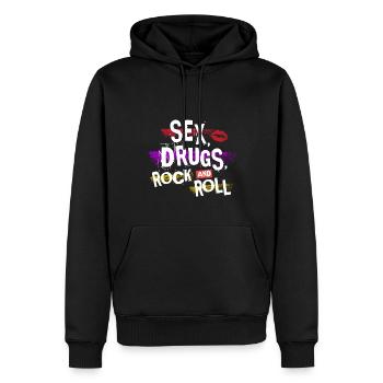 Sex Drugs Rocknroll Schädel Iro Punk Rock Musik - Männer Premium Bio Hoodie - Schwarz - Vorne - Nico (187cm)