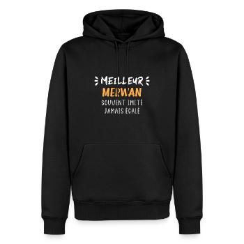 Souvent imité jamais égalé meilleur MERWAN - Sweat à capuche Premium bio Homme - noir - Devant - Nico (187cm)