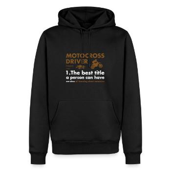 Définition du pilote sportif Motocross - Sweat à capuche Premium bio Homme - noir - Devant - Nico (187cm)