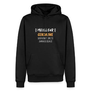 Meilleur gendarme - Sweat à capuche Premium bio Homme - noir - Devant - Nico (187cm)