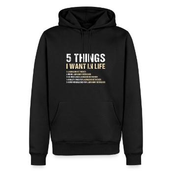 5 choses que je veux dans la vie Labrador Retriever - Sweat à capuche Premium bio Homme - noir - Devant - Nico (187cm)