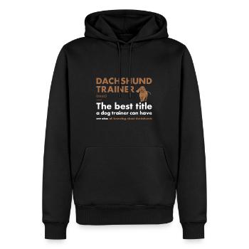 Définition du teckel Trainer - Sweat à capuche Premium bio Homme - noir - Devant - Nico (187cm)