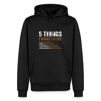 5 choses que je veux dans la vie Doberman Pinscher - Sweat à capuche Premium bio Homme - noir - Devant - Nico (187cm)