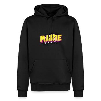 Marie Nom personnalisé Style bande dessinée Pop Art, Marie - Sweat à capuche Premium bio Homme - noir - Devant - Nico (187cm)