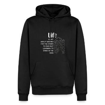 La vie n’est pas une question d’attente - Sweat à capuche Premium bio Homme - noir - Devant - Nico (187cm)