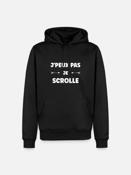 j'peux pas je scrolle - Sweat à capuche Premium bio Homme - noir
