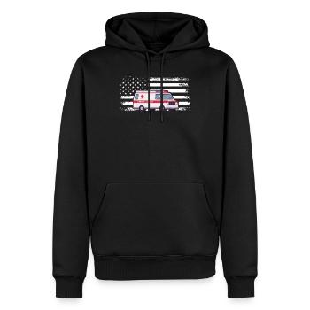 Ambulance Drapeau Ambulance Parademic EMT - Sweat à capuche Premium bio Homme - noir - Devant - Nico (187cm)