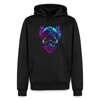 Totenschädel - Männer Premium Bio Hoodie - Schwarz - Vorne - Nico (187cm)